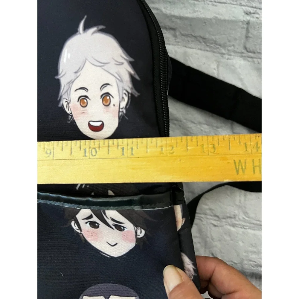 Haikyuu Anime Chibi Characters Black Backpack Hinata Kageyama School Bag